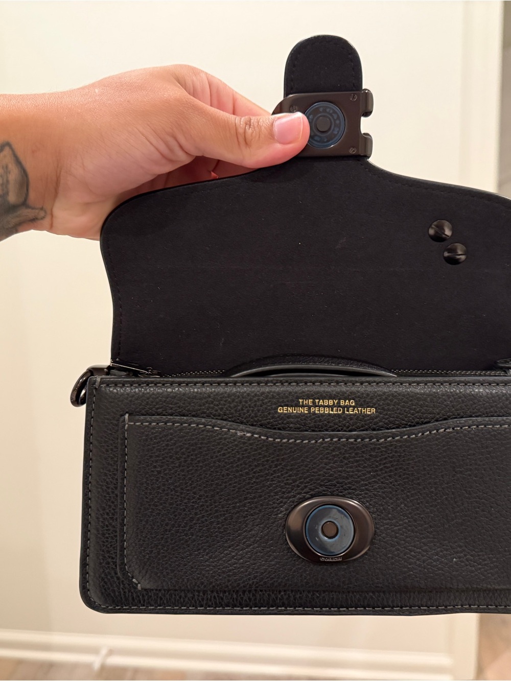 Coach Black Pebbled Leather Mini Shoulder Bag with Signature 'C' - Picture 4 of 4